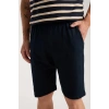 Erkek Lacivert Sıfır Yaka Kısa Kol Şortlu Pijama Takımı