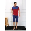 Erkek Penye 3lü Parlamentmavi Parçalı Pijama Takımı