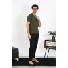 Erkek Penye Haki 3lü Pijama Takımı