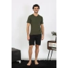 Erkek Penye Haki 3lü Pijama Takımı
