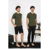 Erkek Penye Haki 3lü Pijama Takımı