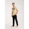 Erkek Ten Rengi Kısa Kol Pijama Takımı