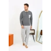 Erkek Uzun Kol Penye Antrasit Pijama Takımı