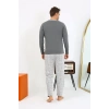 Erkek Uzun Kol Penye Antrasit Pijama Takımı