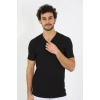 Erkek V Yaka Siyah Penye Atlet