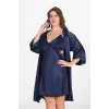 Giyim 2li Lacivert Sabahlık Takımı Bigsize 6208