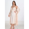 Giyim 2li Fildişi Sabahlık Takımı Bigsize 6222