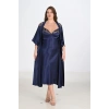 Giyim 2li Lacivert Sabahlık Takımı Bigsize 6228