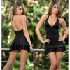 Giyim B101078 Fırfırlı Mini Elbise