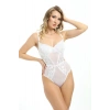 Giyim Beyaz Dantelli Bodysuit - 887b