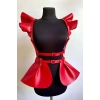 Giyim Deri Elbise Harness, Şık Mini Deri Elbise, Prenses Deri Elbise - Brf1001