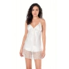 Giyim Ekru Kısa Saten Gecelik