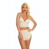 Giyim Ekru Lcralı Babydoll Şortlu Takım - 319