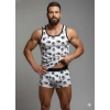 Giyim Erkek Desenli Tank Top Boxer Takım