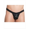 Giyim Fantezi Siyah Lame Seksi Erkek String - Tanga