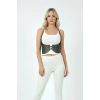 Giyim Haki Renk Kalın Kadın Kemeri, Deri Kemer Harness - Brf605