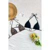 Giyim Kadın Leopar Desenli Ve Siyah Minimal Kesim Üçgen Bikini Üstü