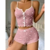 Giyim Kadın Pembe Kalpli Askılı Şortlu Pijama Takım 6654