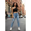 Giyim Kadın Siyah Fit Görünümlü Tek Omuz Crop Top Büstiyer