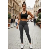 Giyim Kadın Siyah Modern Fit Sırtı Çapraz Lastik Detaylı Crop Top Bluz