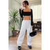 Giyim Kadın Siyah Uzun Kol Göğüs Ve Sırt Dekolteli Crop Top Bluz