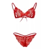 Giyim Kırmızı Dantelli Fantazi Sütyen Ve G-string Takım Brf2048