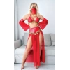 Giyim Kırmızı Peçeli Seksi Dansöz Kostümü