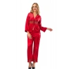Giyim Kırmızı Saten Pijama Takımı - 1601
