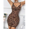 Giyim Leopar Desenli Sırt Dekolteli Fantezi Gecelik