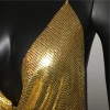 Giyim Parlak Gold Crop & Bluz Kolsuz Kayık Yaka Zırh Büstiyer