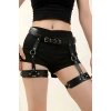 Giyim Siyah Deri Jartiyer Harness - Brf804