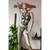 Giyim Siyah Deri Korse Harness Takım - Brf299