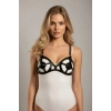 Giyim Siyah Göğüs Harness Deri Detaylı Kafes Bralet - Brf1155