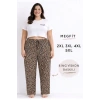 Giyim Viskon Pamuklu Kadın Büyük Beden Leopar Desenli Pijama Pantolon - Brf005 -