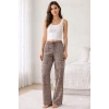 Giyim Viskon Pamuklu Kadın Gri Desenli Pijama Pantolon - Mg011 -