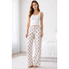 Giyim Viskon Pamuklu Kadın Pudra Desenli Pijama Pantolon - Mg009 -