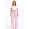 Giyim Viskon Pamuklu Kadın Pudra Pembe Çizgili Pijama Pantolon - Mg004 -