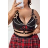 Giyim Zincir Detaylı Deri Göğüs Harness - Brf808