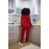 Kadın %100 Pamuk Penye Önden Düğmeli Uzun Kol Pijama Takım Bordo