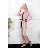 Kadın 3lü Somon Sabahlık Pijama Takım
