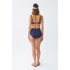 Kadın Basic Lacivert Pedli Yüksek Bel Bikini Takımı