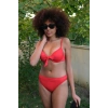 Kadın Destekli Fiyonklu Alt Üst Kırmızı Bikini Takım