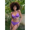 Kadın Destekli Fiyonklu Alt Üst Mor Bikini Takım