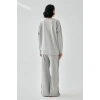 Kadın Gri Yengeç Burcu Oversize 2 İplik Eşofman Ev Giyim Takımı