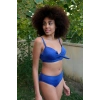 Kadın İçi Boş Fiyonklu Kaplı Saks Alt Üst Bikini Takım
