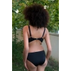 Kadın İçi Boş Fiyonklu Kaplı Siyah Alt Üst Bikini Takım