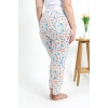 Kadın Pamuklu Büyük Beden Alt Pijama Ekru