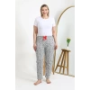 Kadın Pamuklu Büyük Beden Alt Pijama Gri