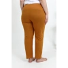 Kadın Pamuklu Büyük Beden Alt Pijama Hardal