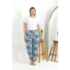 Kadın Pamuklu Büyük Beden Alt Pijama Mavi